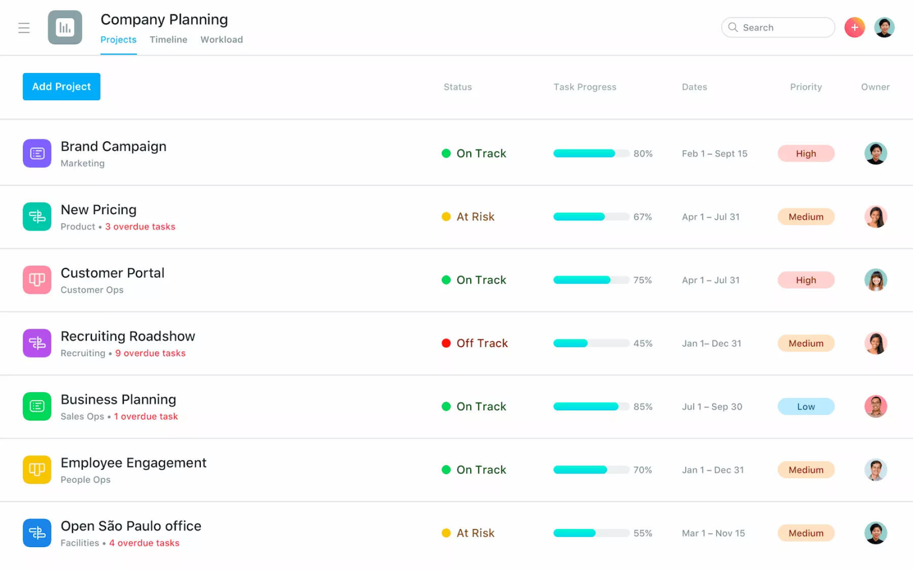Asana Project Management Software with Client Portal