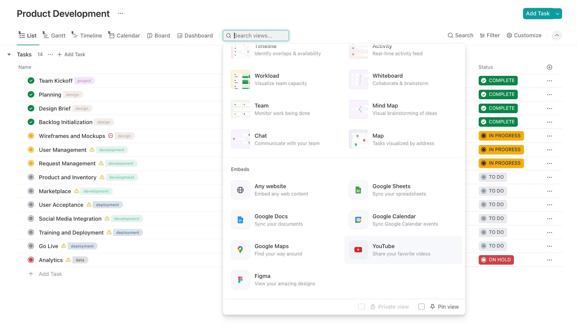 ClickUp Project Management Software with Client Portal