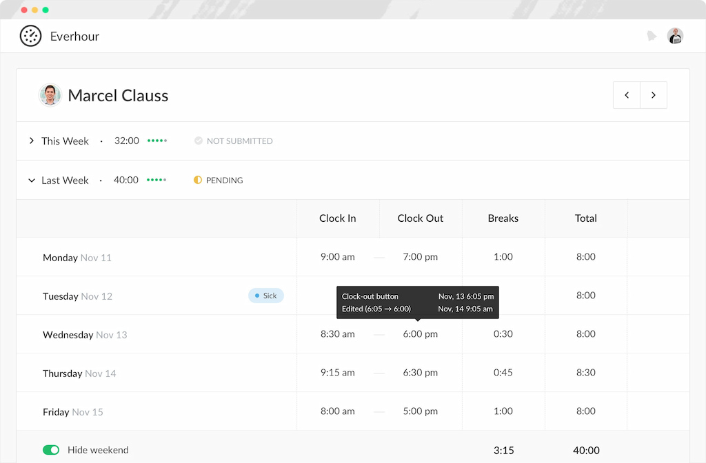 Everhour Agency Time Tracking Software