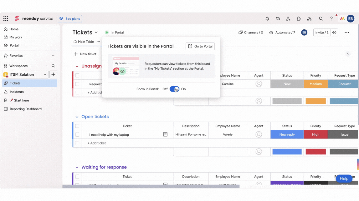 Monday.com Client Portal Software for Agencies