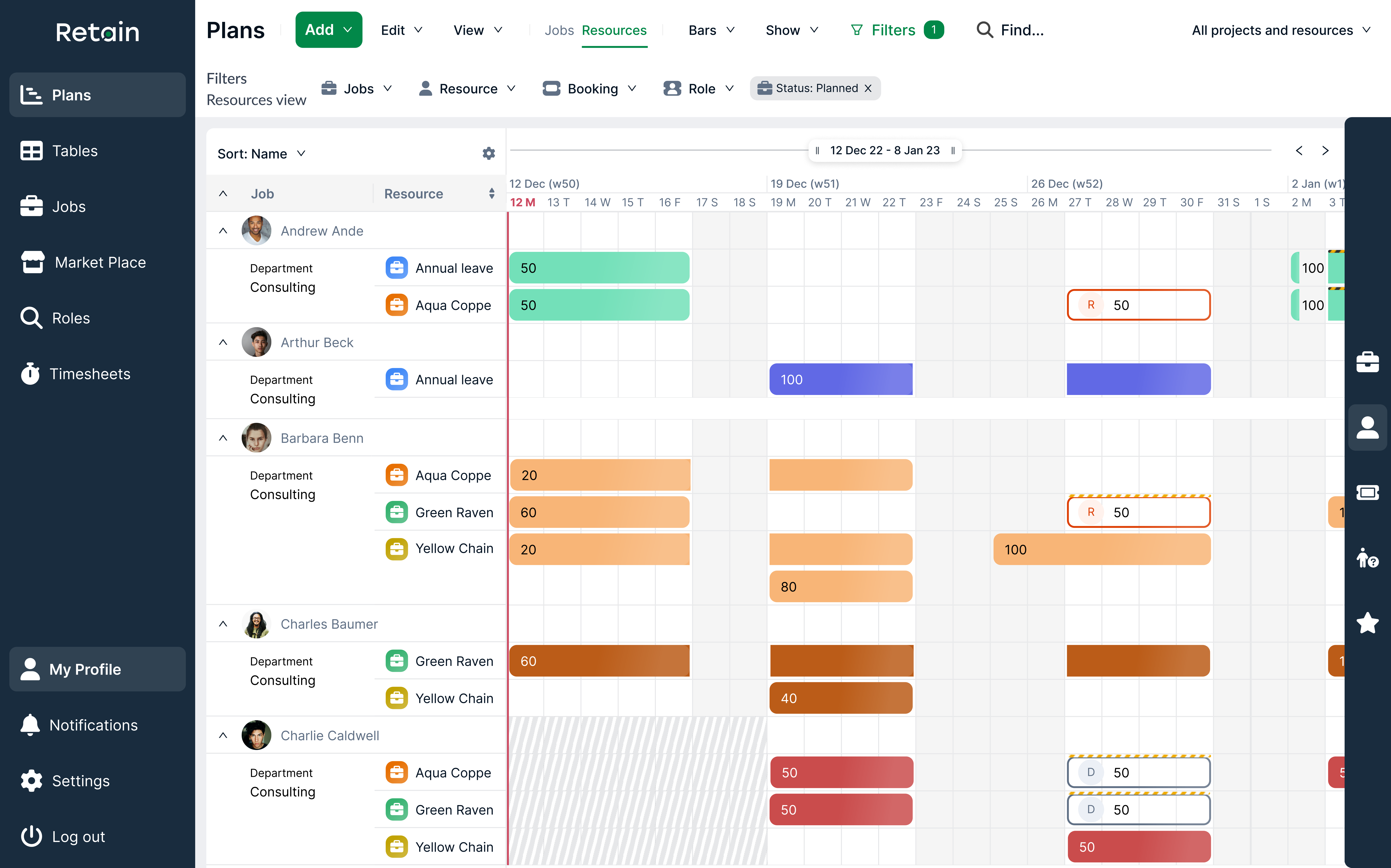Retain Resource Planning Software