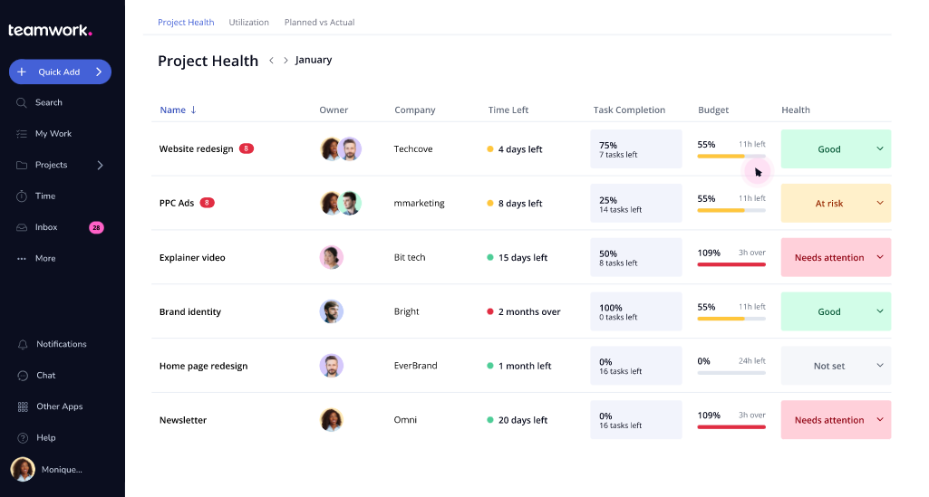 Teamwork Agency Project Management Software