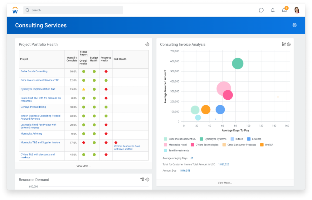 Workday Professional Services Automation Software