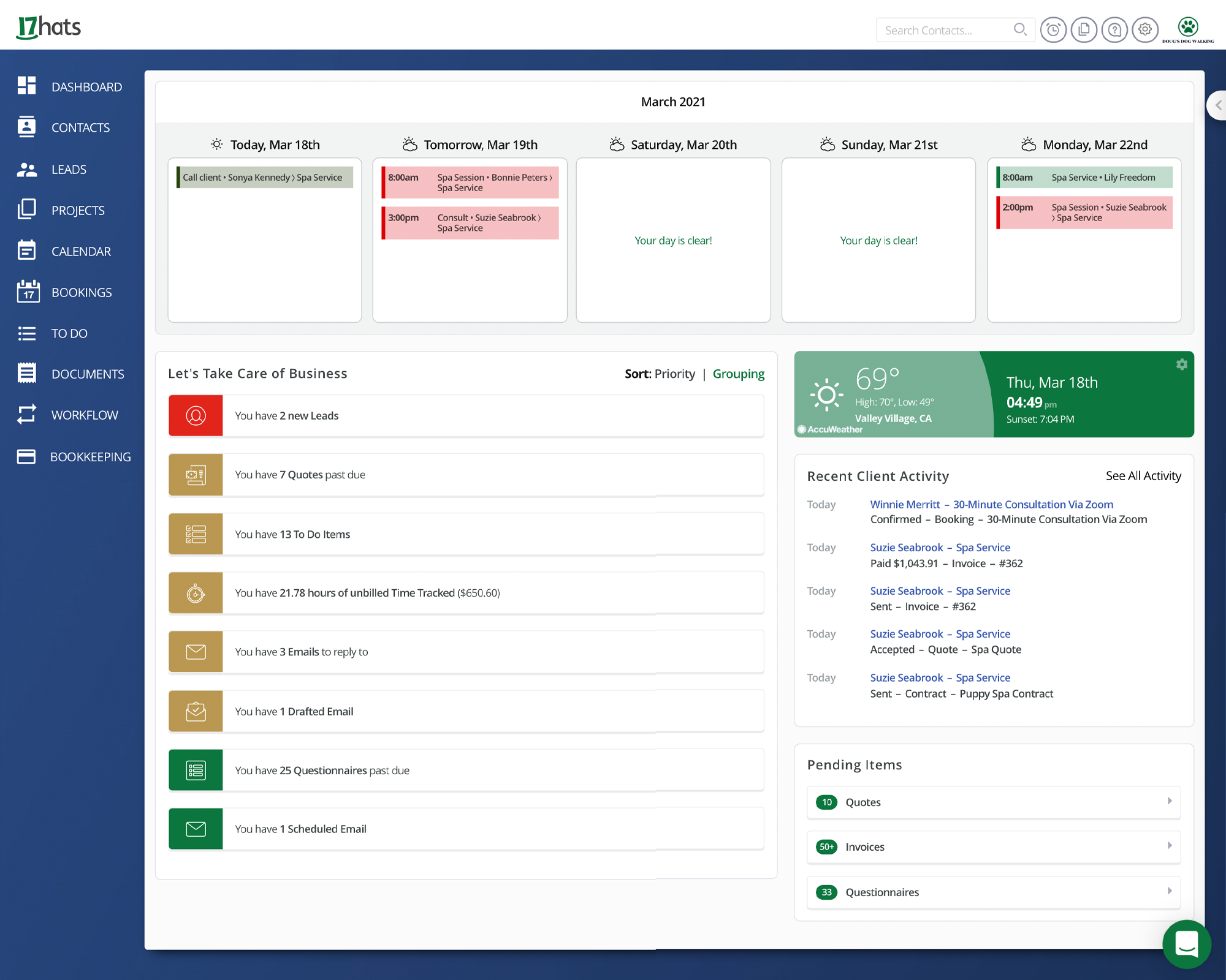 17hats Dashboard