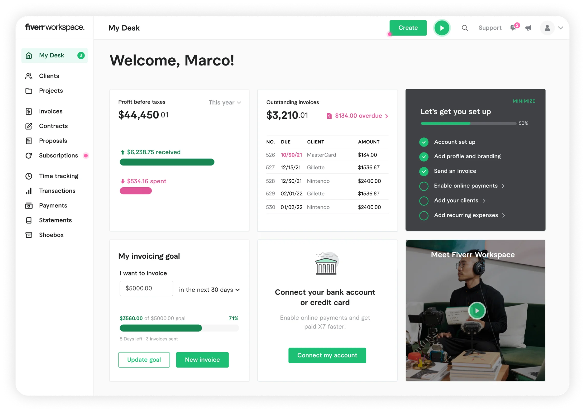 And.co Invoicing Software for Freelancers