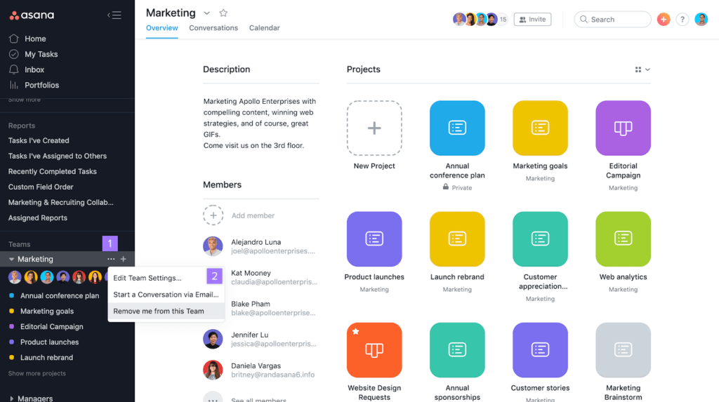 Asana Project Management Software with Invoicing