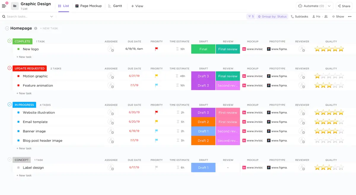 ClickUp Project Management Software for Designers