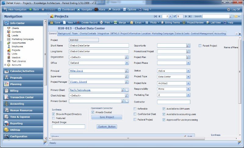 Deltek Vision ERP for Professional Services