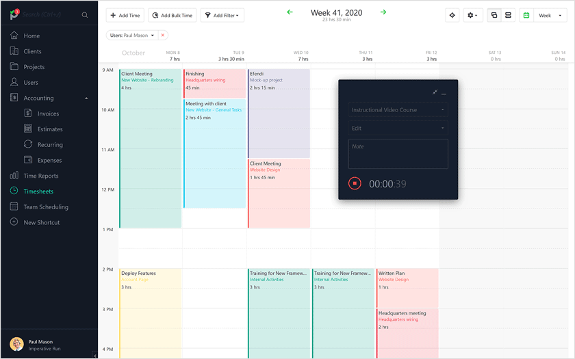 Paymo Dashboard