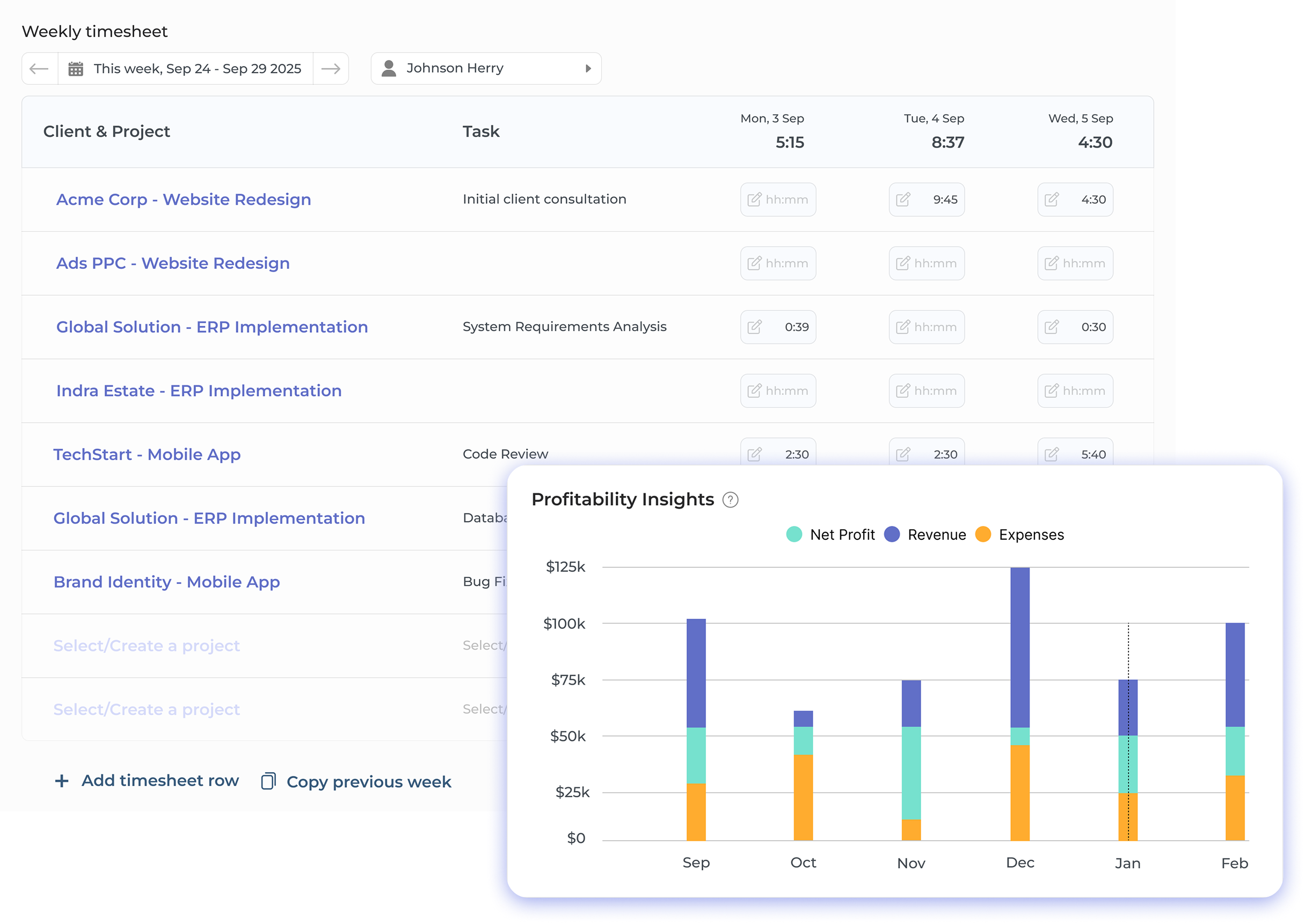 Time Tracking and Billing Software for Consultants Dashboard1