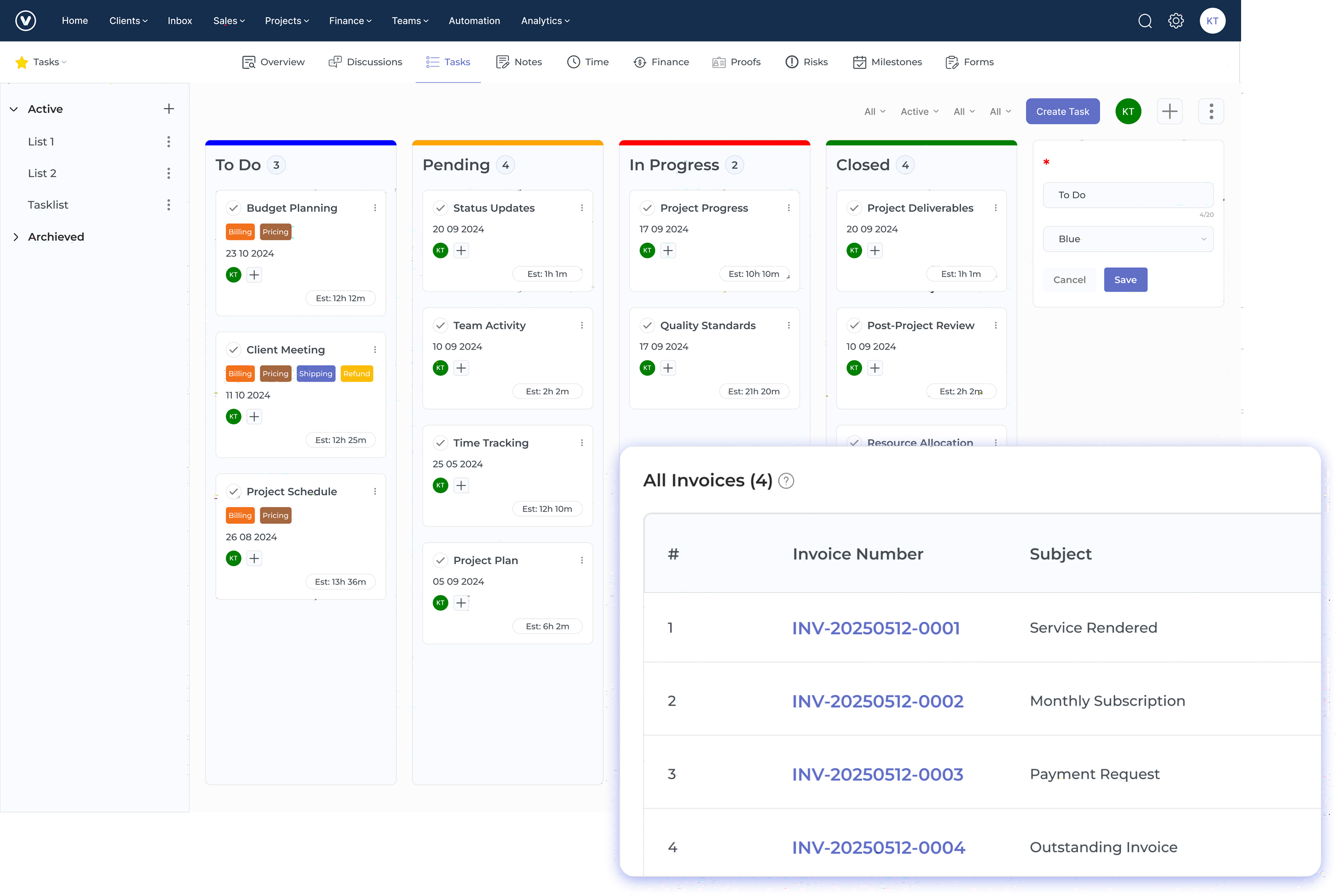 Kooper Project Management Invoicing Software