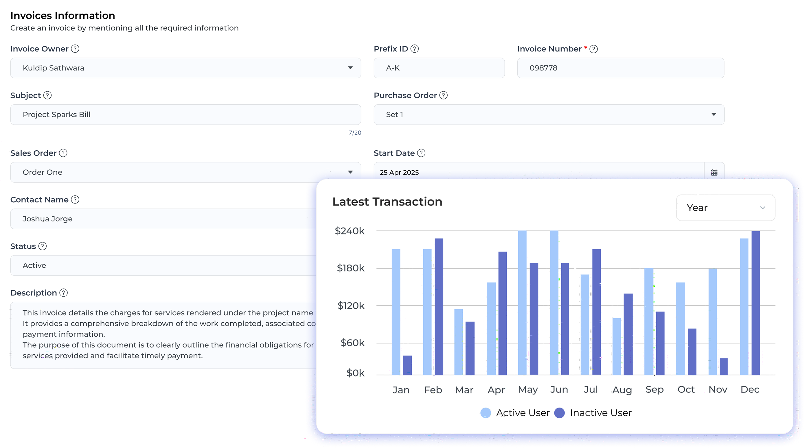 Project Management Software With Invoicing Dashbiard1
