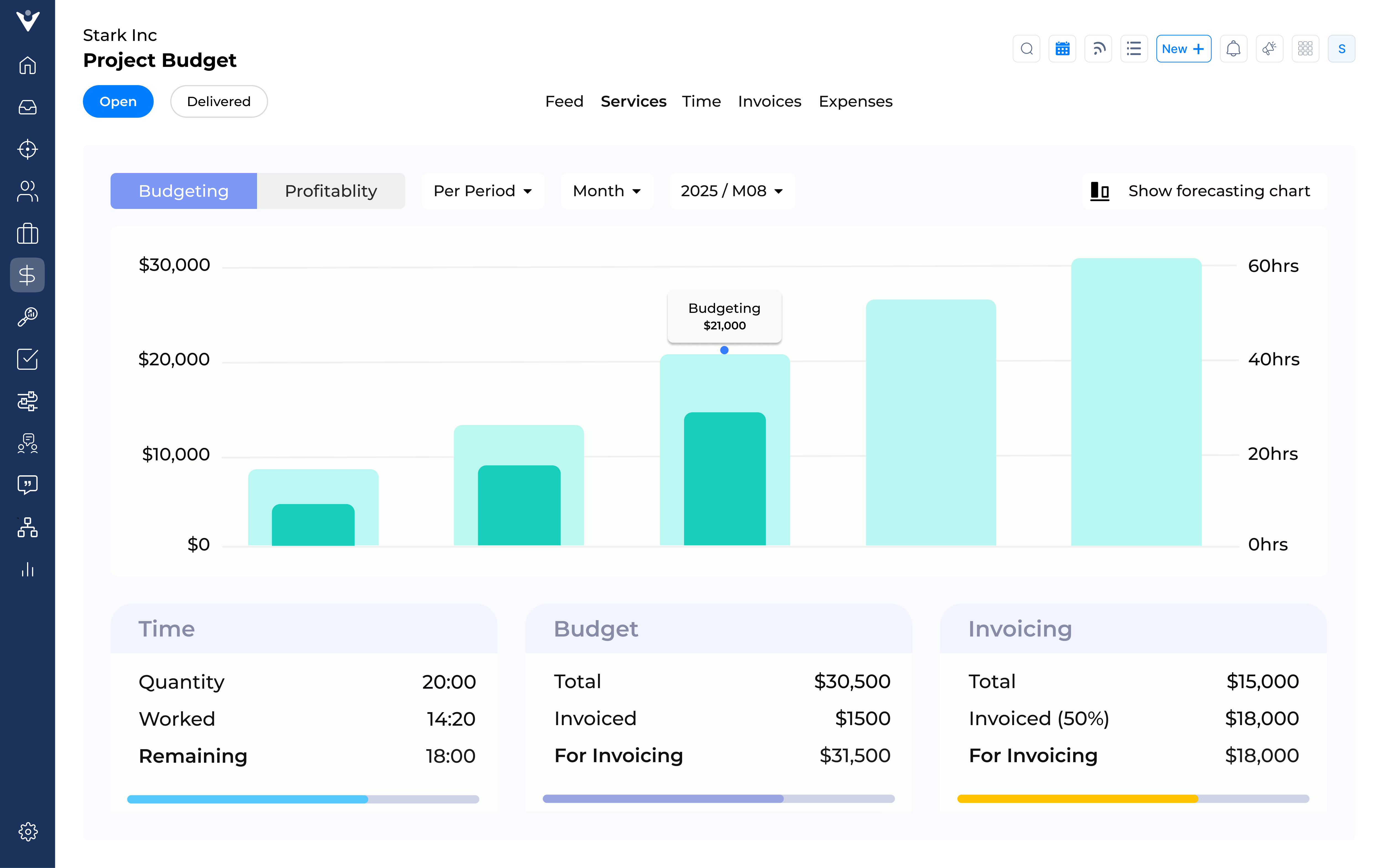 Veemo projects project budgeting