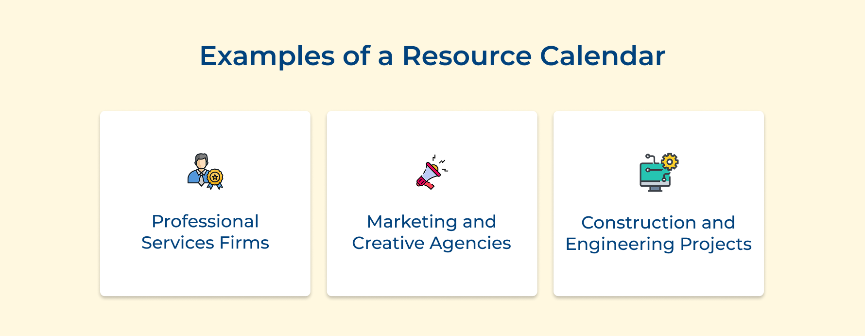 Examples of a Resource Calendar Examples of a Resource Calendar